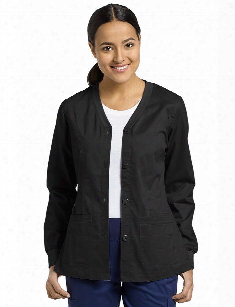 White Cross Allure Warm-up Jacket - Black - Female - Women's Scrubs