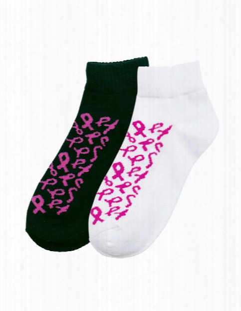Cherokee Cherokee 2pk Ribbon Of Hope Breast Cancer Awareness Bamboo Socks - Female - Women's Scrubs