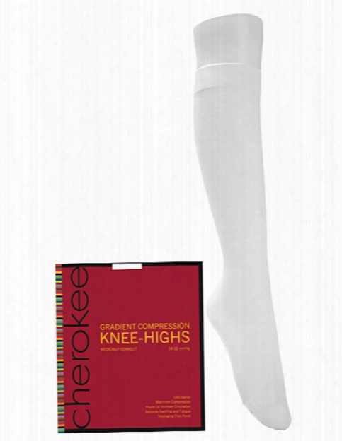 Cherokee Legwear Medically Correct Compression Knee Highs - White - Female - Women's Scrubs