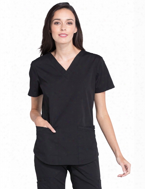 Cherokee Workwear Professionals V-neck Scrub Cap - Black - Female - Women's Scrubs