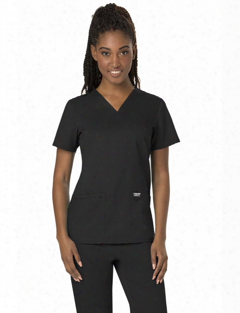 Cherokee Workwear Revolution V-neck Scrub Top - Black - Female - Women's Scrubs