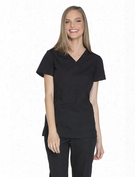 Cherokee Workwear V-neck Scrub Top - Black - Female - Women's Scrubs