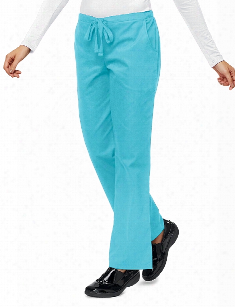 Lydia's Clearance Lydia's Select Flat Front Drawstring Pant - Aqua Sky - Female - Women's Scrubs