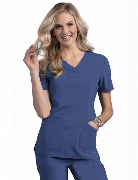 Smitten Glam Crossover Scrub Top - Ceil - Female - Women's Scrubs