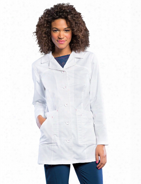 Smitten Marquee Button Front Lab Coat - White - Female - Women's Scrubs