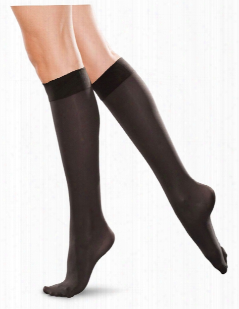 Therafirm 30-40 Mmhg Unisex Compression Knee Highs - Black - Unisex - Women's Scrubs