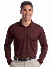 Sport-Tek Long Sleeve Micropique Sport-Wick Polo - Maroon - male - Corporate Apparel