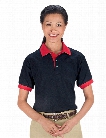 USA MADE Contrast Trim Unisex Sport Polo Shirt - Black-Red - unisex - Corporate Apparel