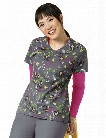 Zoe + Chloe Monkey Shine Scrub Top - Print - female - Women's Scrubs