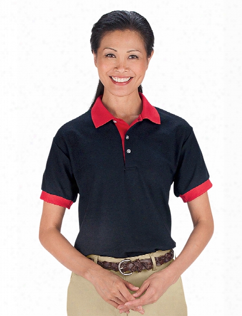 Usa Made Contrast Trim Unisex Sport Polo Shirt - Black-red - Unisex - Corporate Apparel