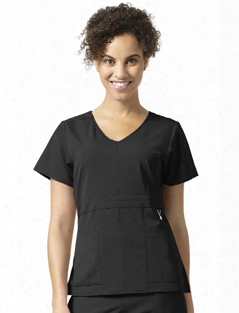 Vera Bradley Halo Frida Empire Waist Scrub Top - Black - Female - Women's Scrubs