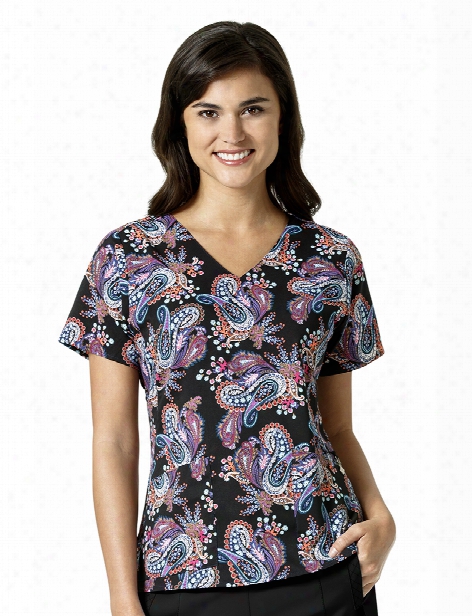 Vera Bradley Halo Heritage Paisley Scrub Top - Print - Female - Women's Scrubs