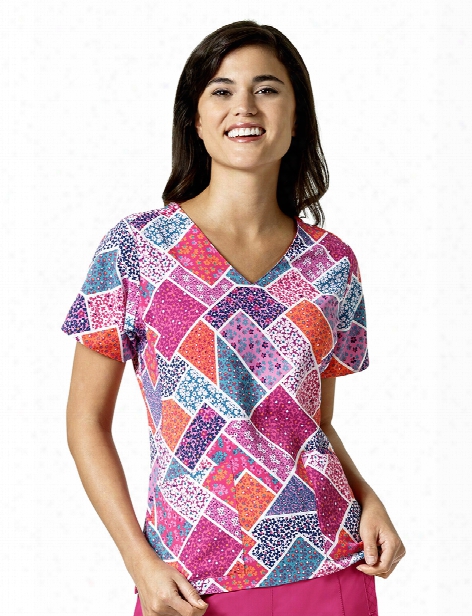 Vera Bradley Halo Modern Medley Scrub Top - Print - Female - Women's Scrubs