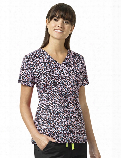 Vera Bradley Signature Floral Ditsy Scrub Top - Print - Female - Women's Scrubs