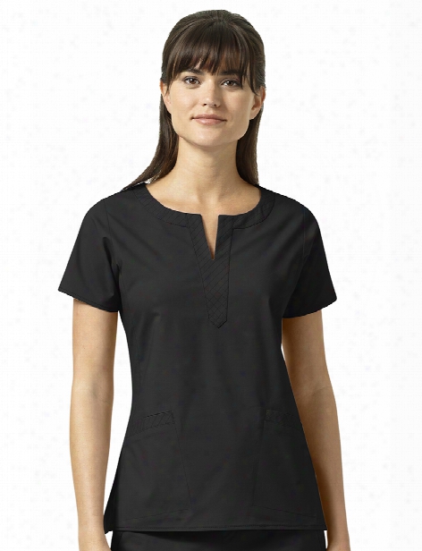 Vera Bradley Signature Linda Scrub Top - Black - Female - Women's Scrubs