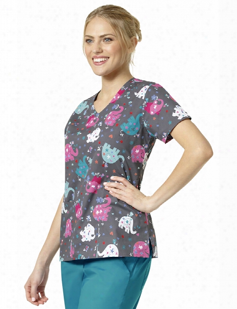 Zoe + Chloe Mary Mack Scrub Top - Print - Female - Women's Scrubs