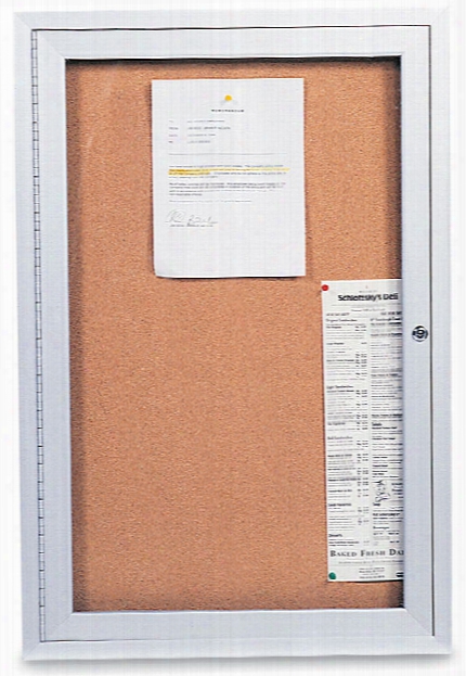 18" X 24" Indoor Enclosed Corkboard By United Visual