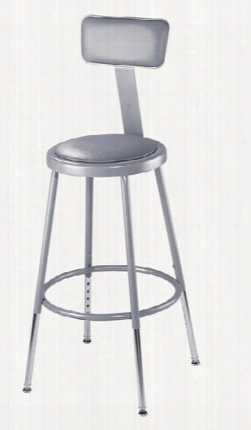 18"h Padded Stool With Backrest By National Public Seating