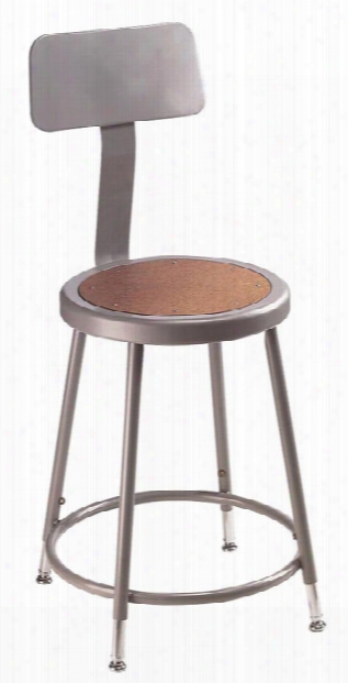 18"h Stool With Backrest By National Public Seating