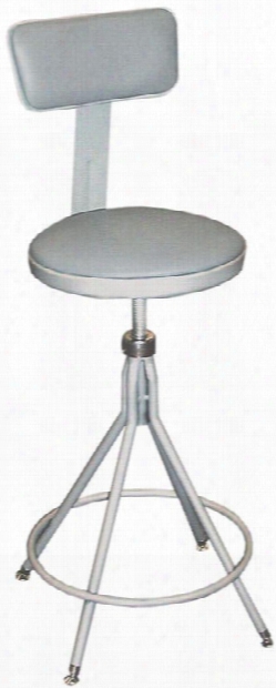 24"-28" Adjustable Height Swivel Stool With Backrest By National Public Seating