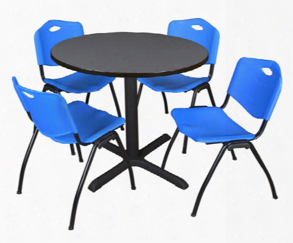 42" Round Table With 4 Chairs By Rule Furniture