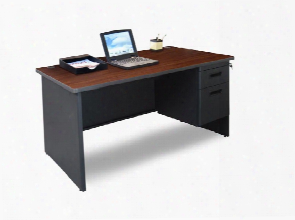 48" X 30" Single Pedestal Steel Desk By Marvel