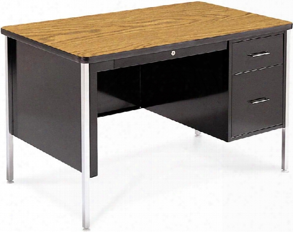 48" X 30" Single Pedestal Steel Desk By Virco