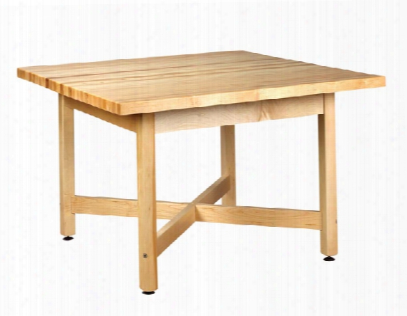 48"w Four Station X Table With Maple Top By Shain Solutions