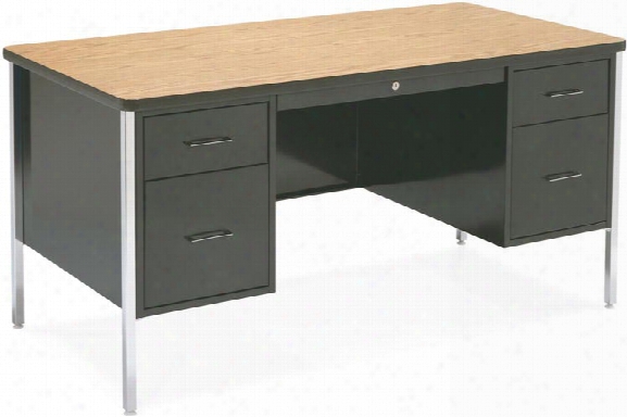 60" X 30" Double Pedestal Steel Desk By Virco