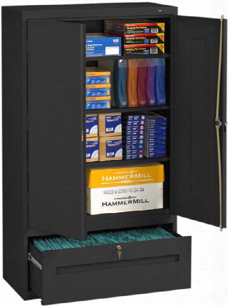 64"h Storage Cabinet With File Drawer By Tennsco