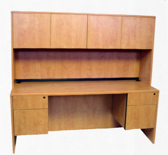 66" Duoble Pedestal Credenza With Hutch By Marquis