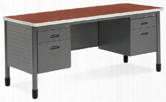 67" Double Pedestal Steel Credenza By Ofm