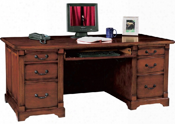 72.5"w X 35.5"d X 31"h Solid Wood Executive Desk By Wilshire Furniture