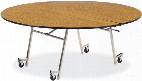 72" Round Mobile Folding Table By Virco