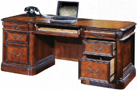 72"w Double Pedestal Executive Desk By Aspen Home