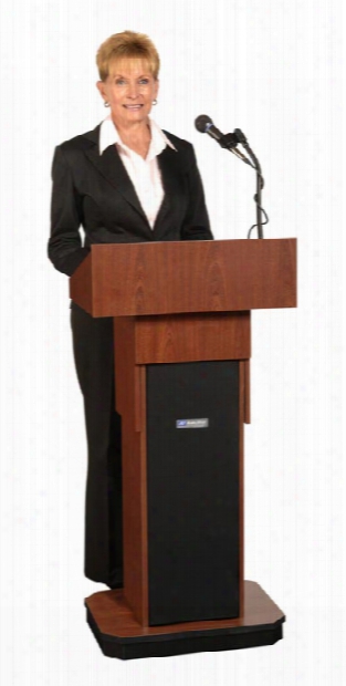 Executive Adjustable Height Sound Column Lectern By Amplivox