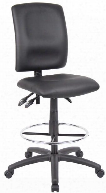 Leather Plus Multi Function Drafting Stool By Boss Office Chairs