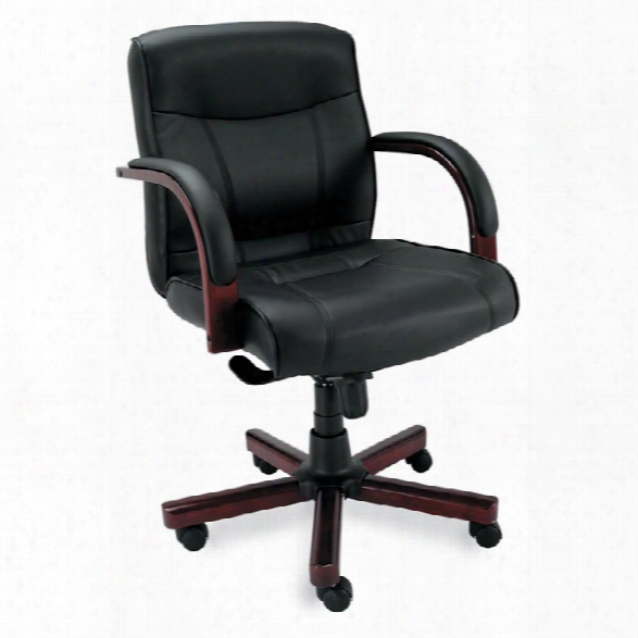 Mid Back Leather Swivel Chair By Alera