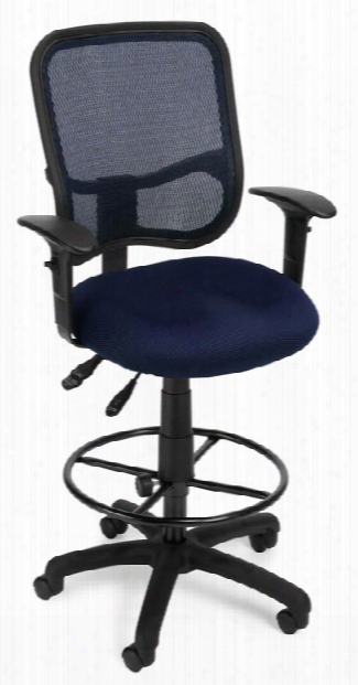 Modern Mesh Ergonomic Task Stool With Arms By Ofm