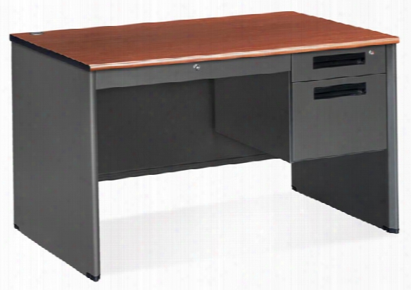 Single Pedestal Executive Steel Desk By Ofm