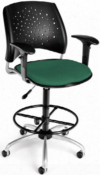 Stars Drafting Stool With Arms By Ofm