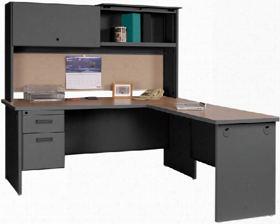 Steel L Shaped Desk With Hutch By Marvel