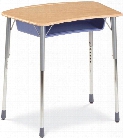 Adjustable Height Bowfront Student Desk by Virco