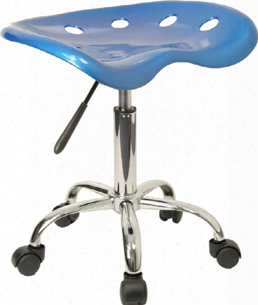 Vibrant Bright Blue Tractor Seat And Chrome Stool By Innovations Office Furniture