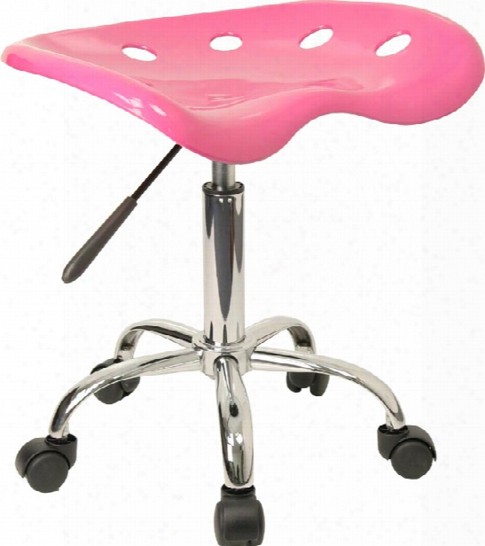 Vibrant Pink Tractor Seat And Chrome Stool By Innovations Office Furniture