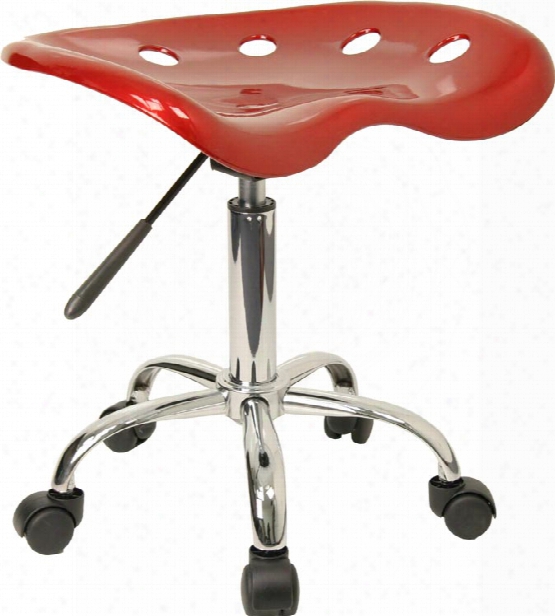 Vibrant Wine Red Teactor Seat And Chrome Stool By Innovations Office Furniture