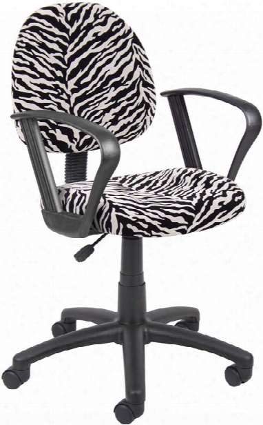 Zebra Print Task Chair With Arms By Boss Office Chairs