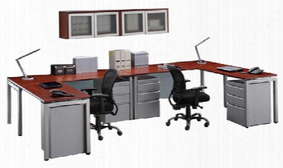 2 Person L Shaped Table Desk With Hutch By Office Source