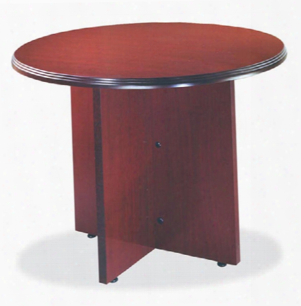 36" Round Wood Veneer Conference Table By Rudnick