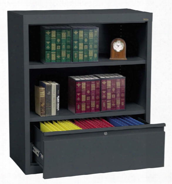 36"w X 18"d X 42"h Bookcase With File Drawer By Sandusky Lee